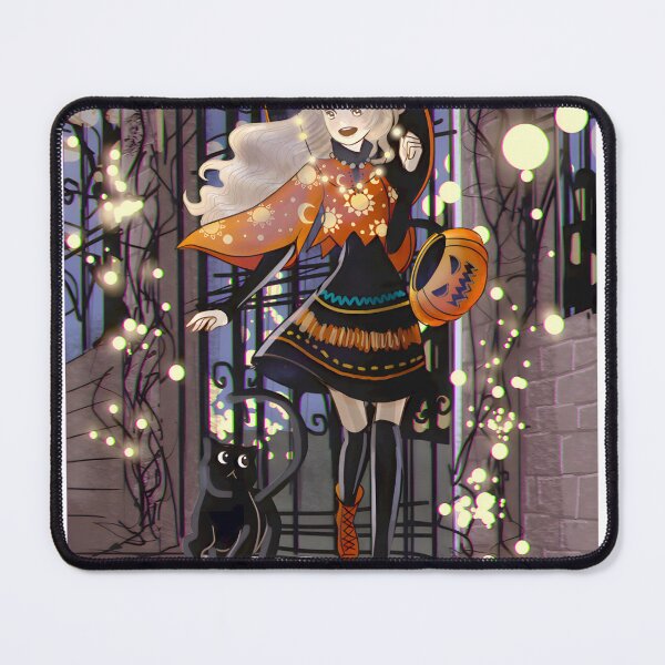 Item preview, Enchanted Witch & Black Cat Halloween Night | Magical Autumn Journey designed and sold by TiffanyPotts.