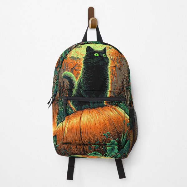 Item preview, Black Cat Haloween Pumpkin Psychedelic Scene Autumn Halloween designed and sold by GrinGalore.