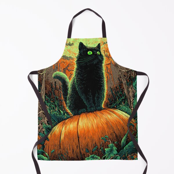 Item preview, Black Cat Haloween Pumpkin Psychedelic Scene Autumn Halloween  designed and sold by GrinGalore.