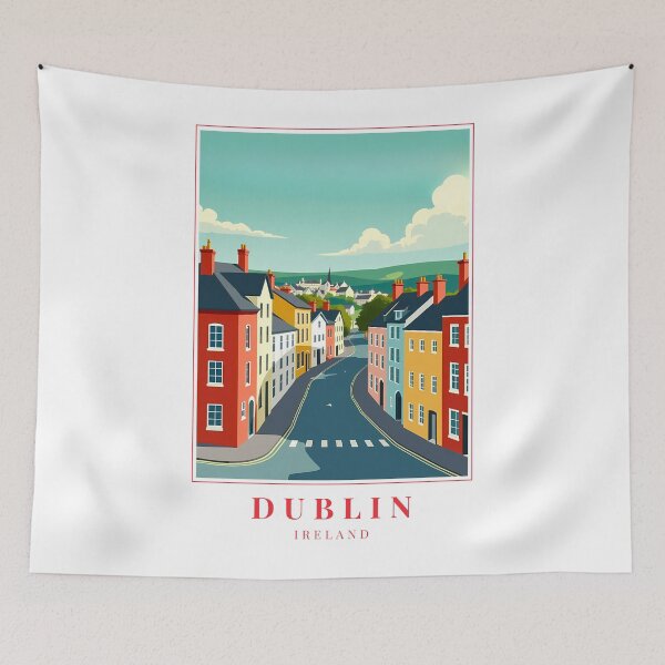 Item preview, Dublin Ireland Illustration – Literary Soul & Georgian Splendor designed and sold by MapMyMiles.