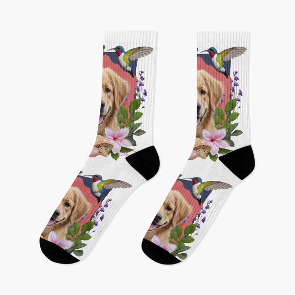 Item preview, Golden Retrieve Floral Collage Tales | Dog Portrait Breed Hummingbirds Flowers Mushrooms Fruits Herbs Poppy Lily Dog Lovers designed and sold by LisaTumi.art.
