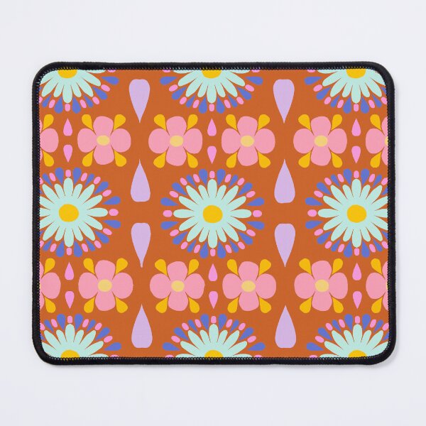 Item preview, Bright Geometric Floral on Rust designed and sold by springstdesign.
