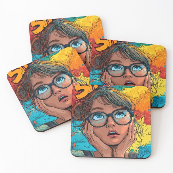 Item preview, Pop Art Comic Style Girl Illustration – Shock Expression Colorful Street Graffiti Art designed and sold by Inkora-Art.