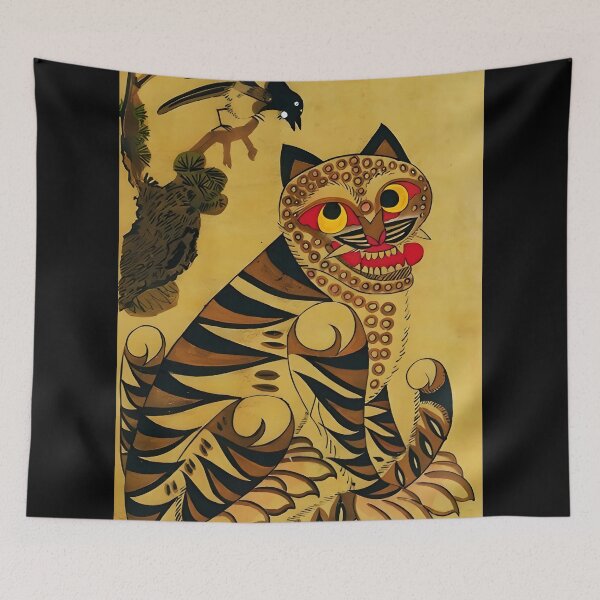 Item preview, Tiger and Magpie – Minhwa (Hojak-do) Korean Folk Art designed and sold by EmeraldeaArt.