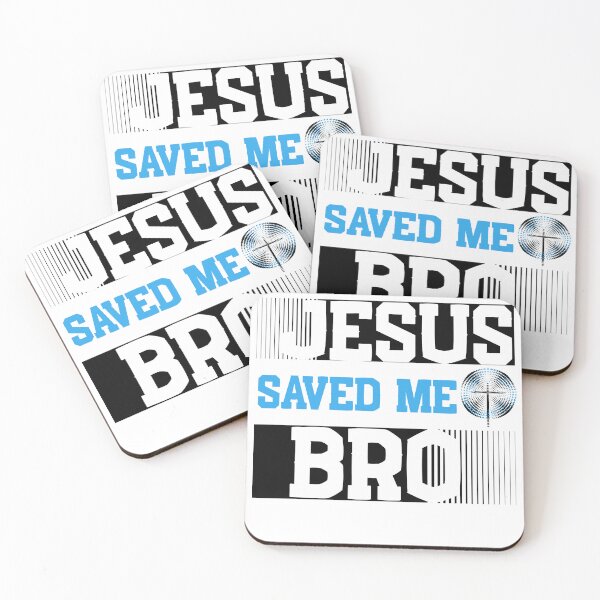 Item preview, "Jesus Saved Me Bro" in black and blue designed and sold by Holy Coast Threads (Formerly ChristianFlower).