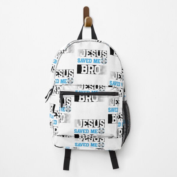 Item preview, "Jesus Saved Me Bro" in black and blue designed and sold by Holy Coast Threads (Formerly ChristianFlower).