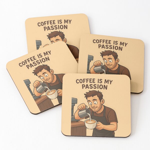 Item preview, Coffee Is My Passion – Barista Latte Art Illustration designed and sold by EfraimFunArt.
