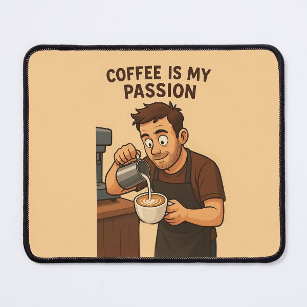 Item preview, Coffee Is My Passion – Barista Latte Art Illustration designed and sold by EfraimFunArt.