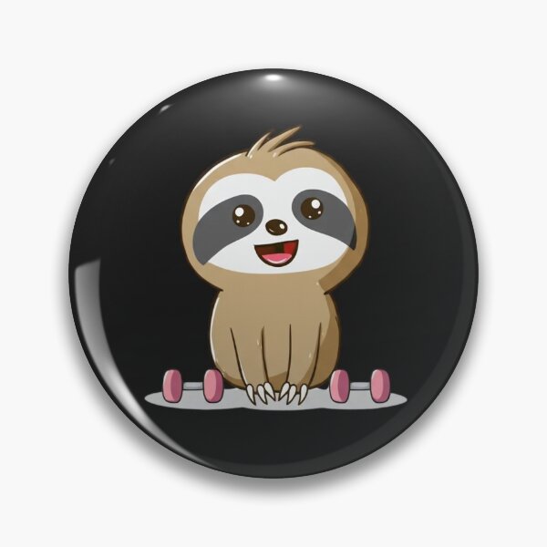 Item preview, Cute Chibi Sloth Workout – Funny Kawaii Gym Animal Illustration designed and sold by ColorSplash123.
