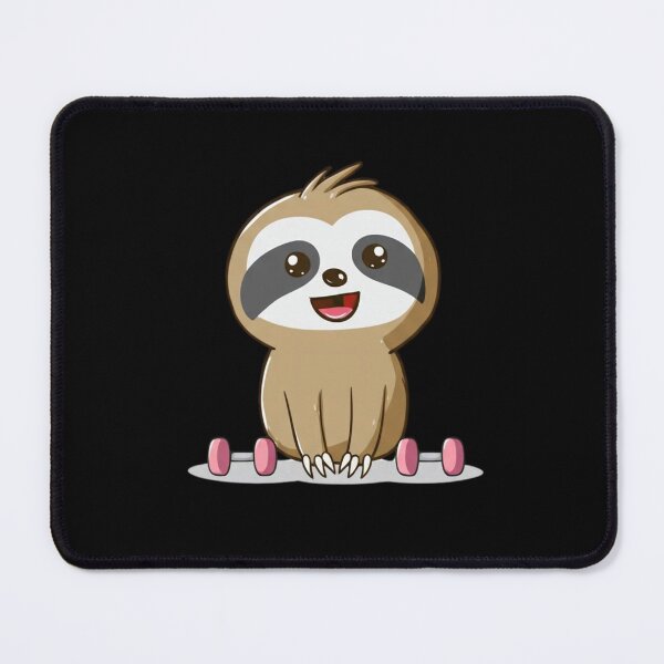 Item preview, Cute Chibi Sloth Workout – Funny Kawaii Gym Animal Illustration designed and sold by ColorSplash123.