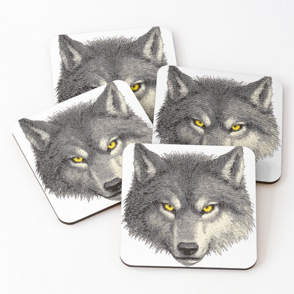 Item preview, Wolf Head Pixel Art T-Shirt and Sticker designed and sold by BBackdesign.