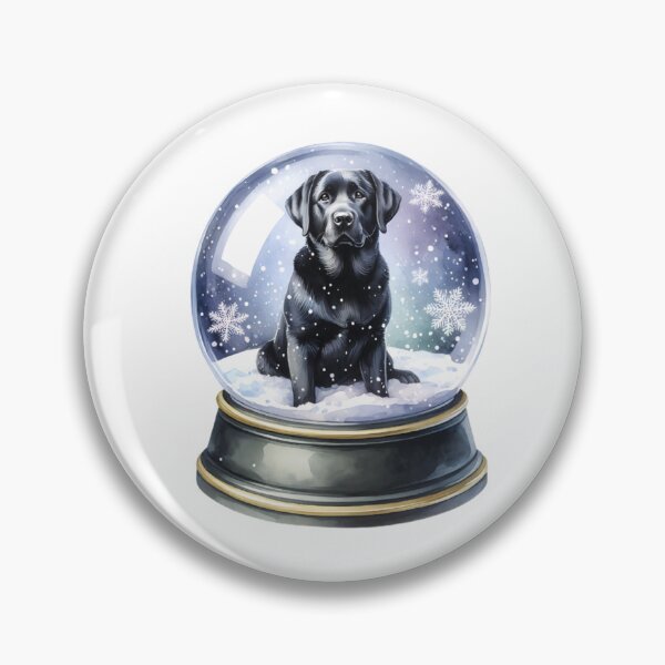 Artikelvorschau, Schwarzer Labrador Schneekugel Winterkunst entworfen und verkauft von TheAnimalZ00.