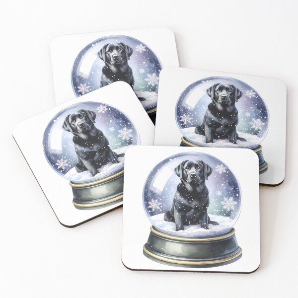 Artikelvorschau, Schwarzer Labrador Schneekugel Winterkunst entworfen und verkauft von TheAnimalZ00.