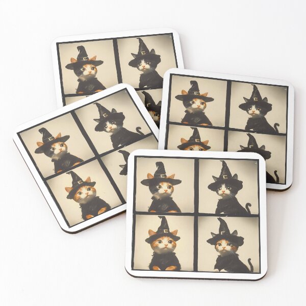 Item preview, Cute Kittens in Witch Outfit – Halloween Pet Photobooth designed and sold by RockFireMerch.