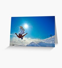 Snowboarding (Upside down) Grußkarte
