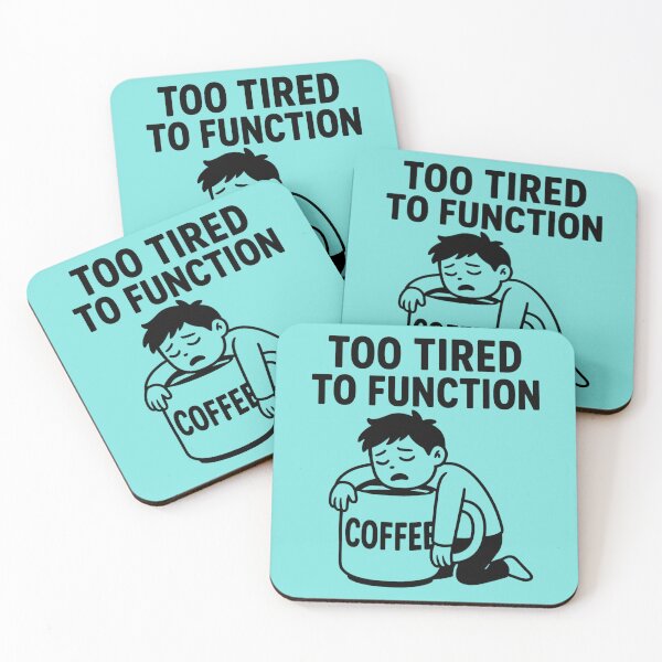 Item preview, Too Tired to Function – Funny Coffee Cartoon designed and sold by jelonkaa.