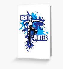Gaming - Best Mates Dance Move - Blue Greeting Card