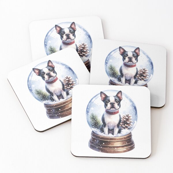 Item preview, Boston Terrier Snow Globe Winter Art designed and sold by TheAnimalZ00.