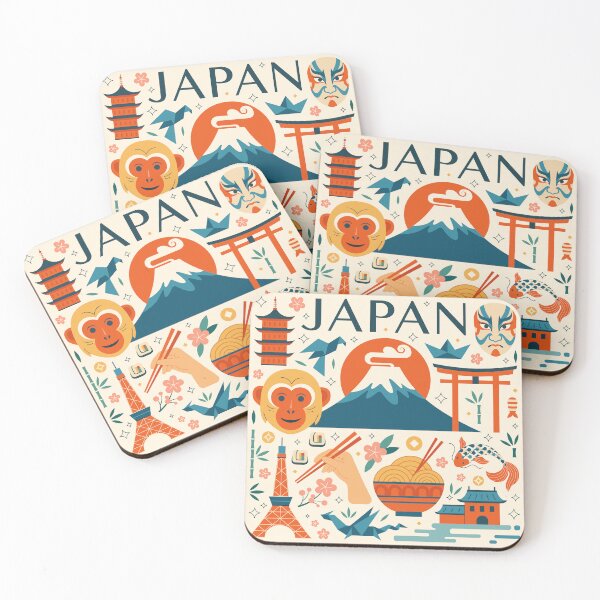 Item preview, Icons of Japan Retro Wall Art designed and sold by ByVolya.