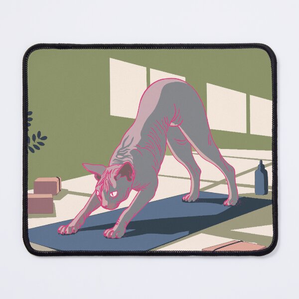 Item preview, Minimalist Sphynx Cat in Yoga Cat Pose – Meowmaste – Funny Yoga and Cat Lover Illustration designed and sold by bekksa.