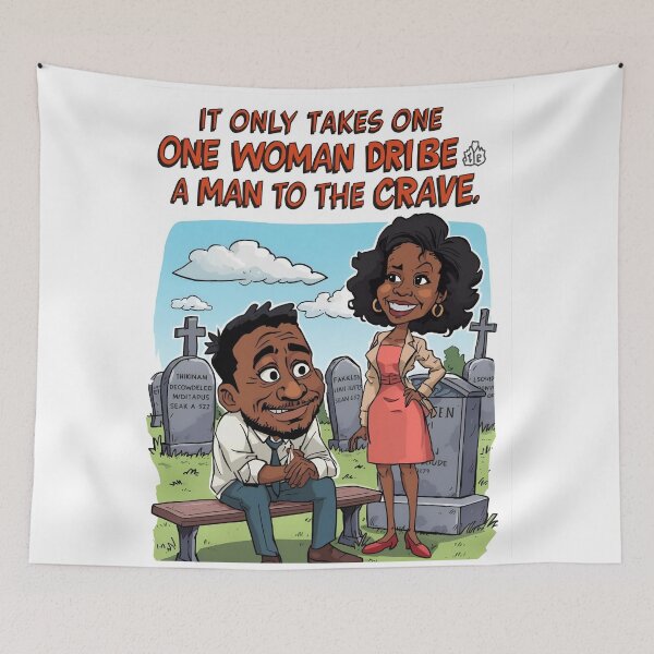 Item preview, One Woman, Many Graves – Funny Cartoon Satire designed and sold by RAKO13.