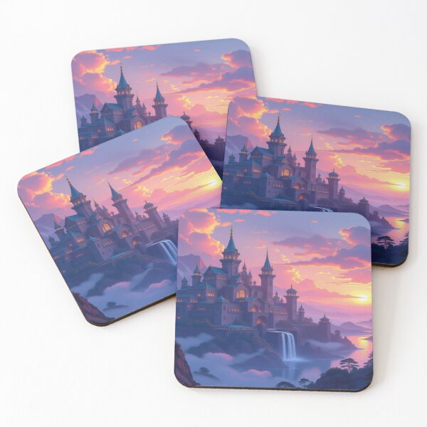 Item preview, Castle of Dreams – sunset meets fantasy architecture & mystic mountain glow designed and sold by FotoworldEdel.