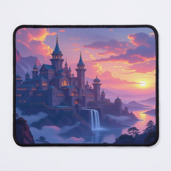 Item preview, Castle of Dreams – sunset meets fantasy architecture & mystic mountain glow designed and sold by FotoworldEdel.
