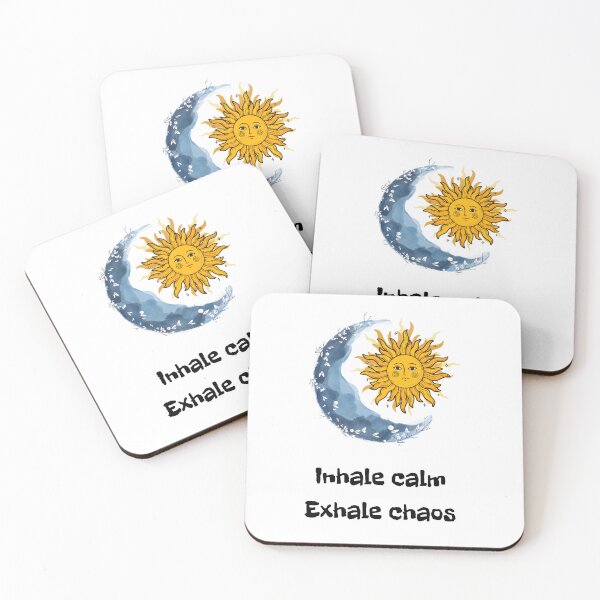 Item preview, Inhale Calm Exhale Chaos – sun moon Mindful Vibes  designed and sold by DailyBodyCalm.