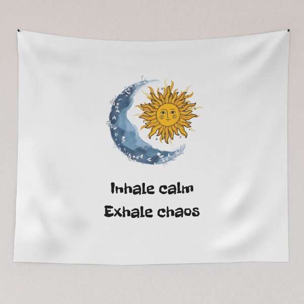 Item preview, Inhale Calm Exhale Chaos – sun moon Mindful Vibes  designed and sold by DailyBodyCalm.