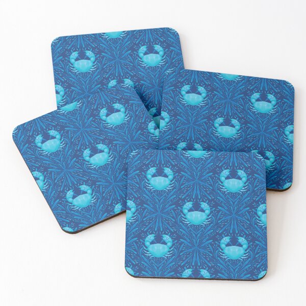 Item preview, Art Nouveau Crabs Blue designed and sold by DafneDStudio.