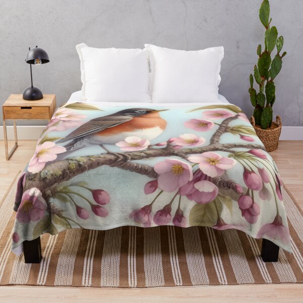 Item preview, Serene Robin Amid Cherry Blossoms designed and sold by PandaTShirtShop.
