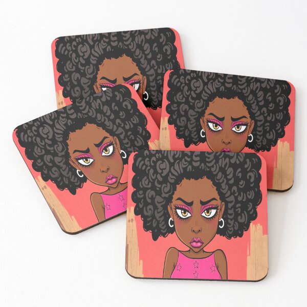 Item preview, Fierce Afro Girl Pop Art Bling Style designed and sold by ReyDeLaCalle.
