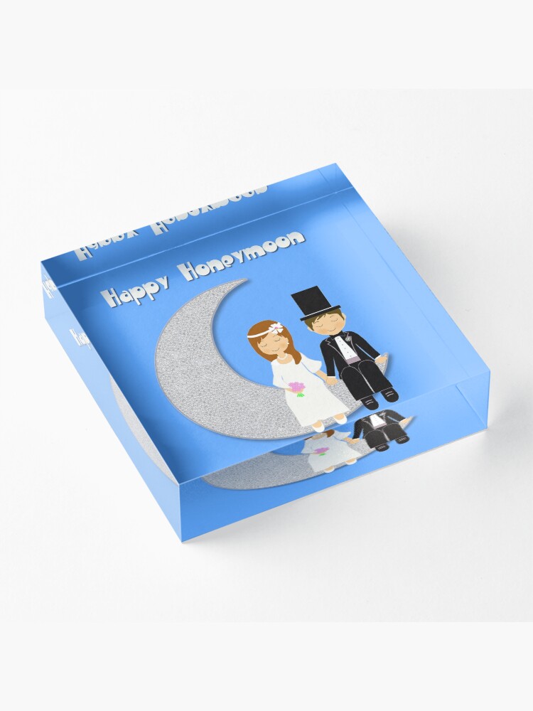 Alternate view of Happy Honeymoon Acrylic Block