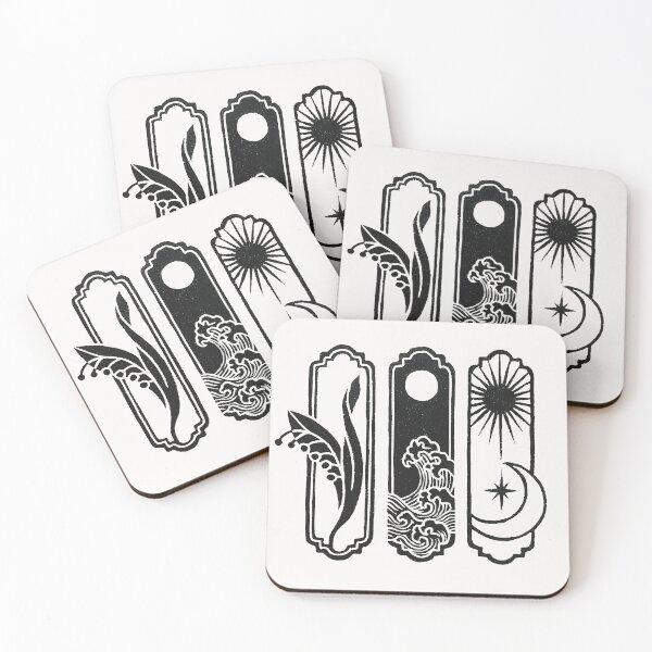 Item preview, Earth, Sea & Sky Black Linocut Print designed and sold by boy-dot-brush.