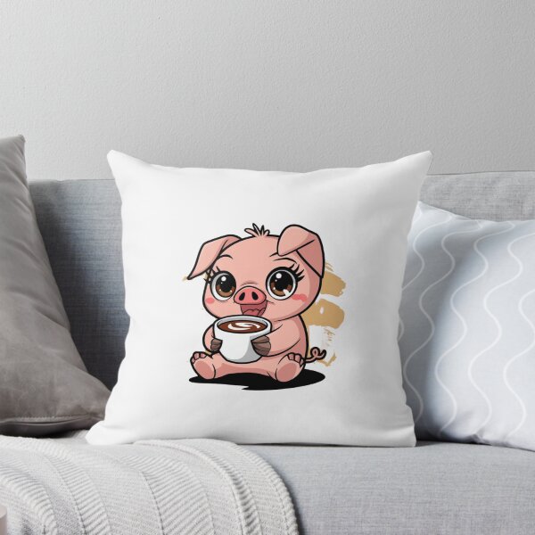 Item preview, piggy drinking coffee designed and sold by Eternalski.