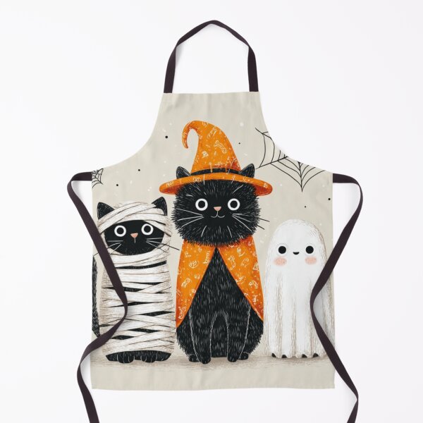 Item preview, Black Cat Trio Autumn Halloween Mummy Witch Ghost designed and sold by GrinGalore.