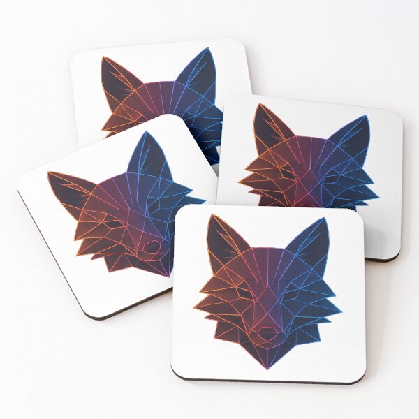 Item preview, GeoNeon Fox | Ember Collection | Vibrant Geometric Neon Art designed and sold by Avagen Designs.