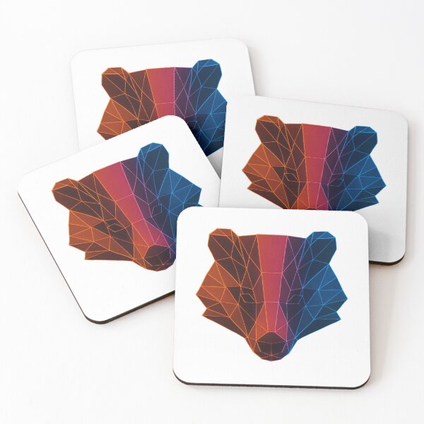 Item preview, GeoNeon Badger | Ember Collection | Vibrant Geometric Neon Art designed and sold by Avagen Designs.