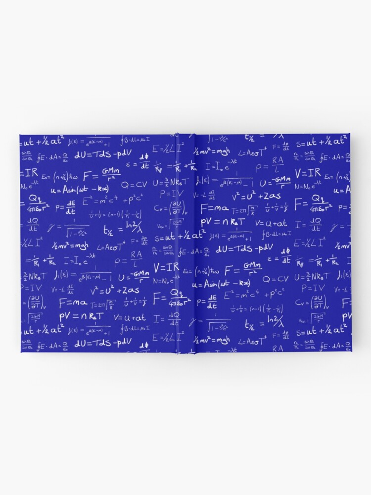 Physics Handwritten Blue Hardcover Journal By Hannah C Redbubble