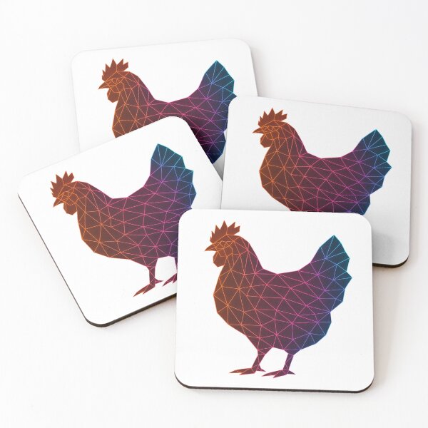 Item preview, GeoNeon Chicken | Ember Collection | Vibrant Geometric Neon Art designed and sold by Avagen Designs.