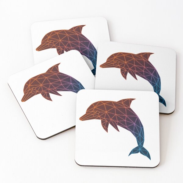 Item preview, GeoNeon Dolphin | Ember Collection | Vibrant Geometric Neon Art designed and sold by Avagen Designs.