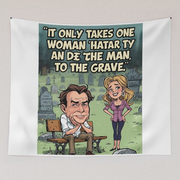 Item preview, One Woman, Many Graves – Funny Cartoon Satire designed and sold by RAKO13.