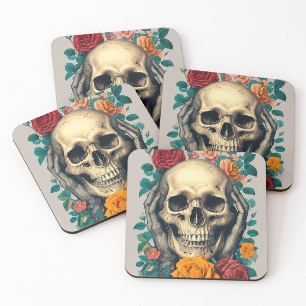 Item preview, Zombie - Undead Skull with Roses designed and sold by NightTimeJ.