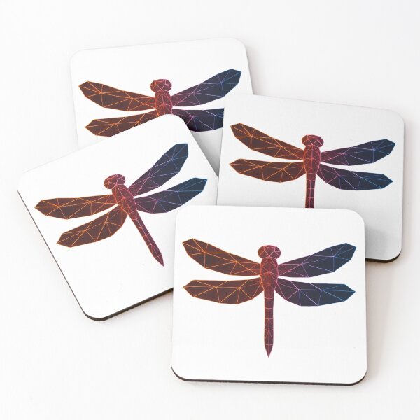 Item preview, GeoNeon Dragonfly | Ember Collection | Vibrant Geometric Neon Art designed and sold by Avagen Designs.