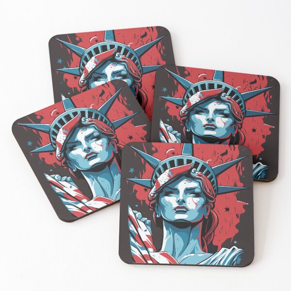Item preview, Lady Liberty - Statue of Liberty - Art Deco Inspired - RED WHITE and BLUE designed and sold by CleverCulture.