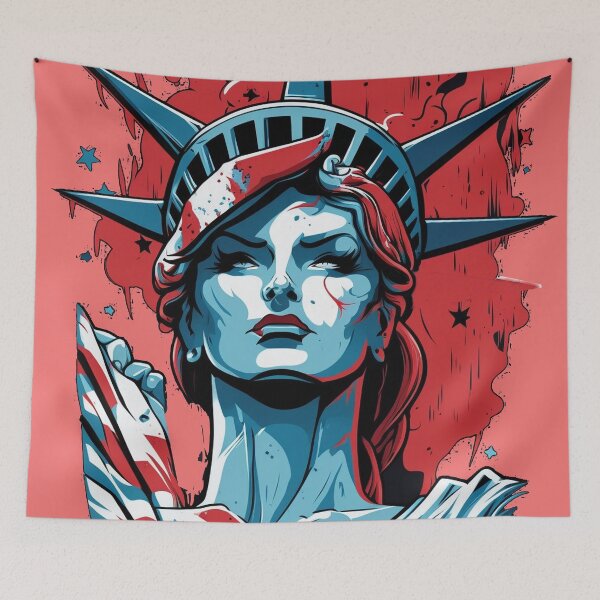Item preview, Lady Liberty - Statue of Liberty - Art Deco Inspired - RED WHITE and BLUE designed and sold by CleverCulture.