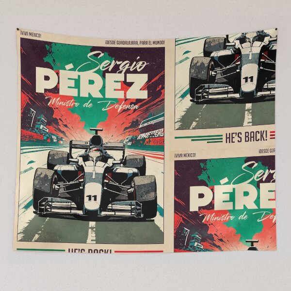 Item preview, Checo Perez Mexico Motorsport Retro Poster designed and sold by VayzStudio.