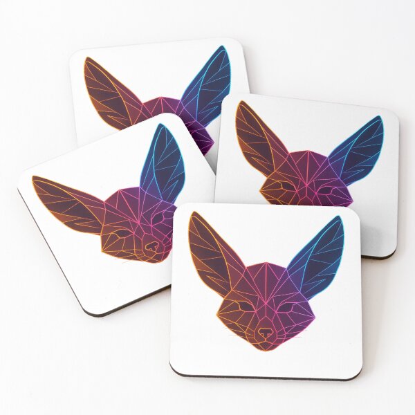 Item preview, GeoNeon Fennec Fox | Ember Collection | Vibrant Geometric Neon Art designed and sold by Avagen Designs.