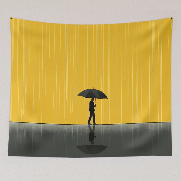 Item preview, Man with Umbrella in Rain designed and sold by anytka.