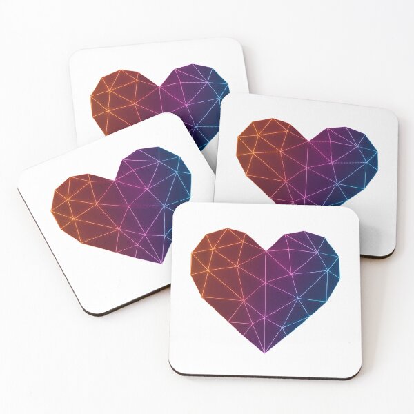 Item preview, GeoNeon Heart | Ember Collection | Vibrant Geometric Neon Art designed and sold by Avagen Designs.